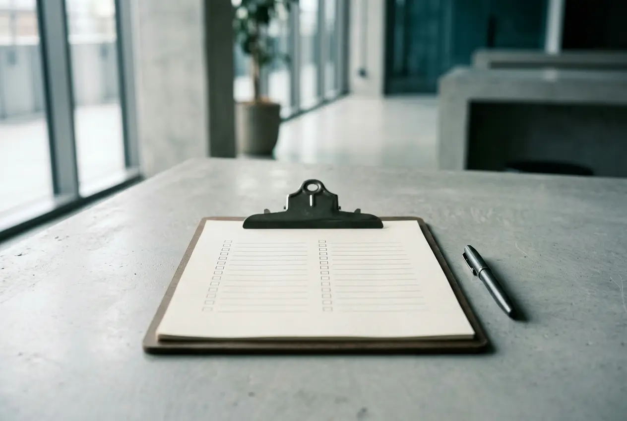 Klemmbrett mit Checkliste
